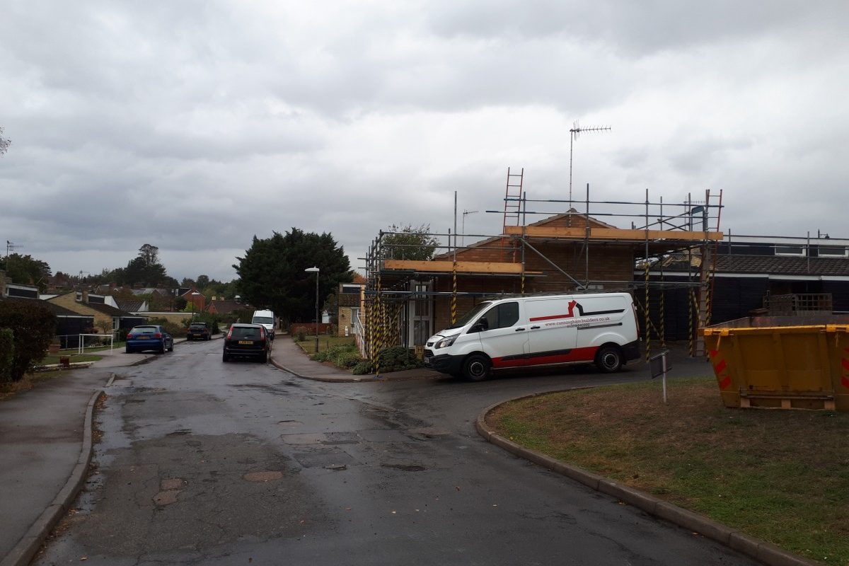 Scaffolding round a property